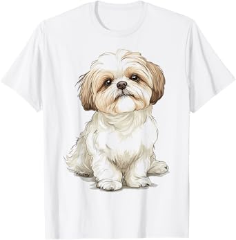 Shih Tzu Dog Motif Pet Artwork Shih Tzu Men Women Kids T-Shirt