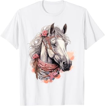 Horse Women Children Girls Riding Horse T-Shirt