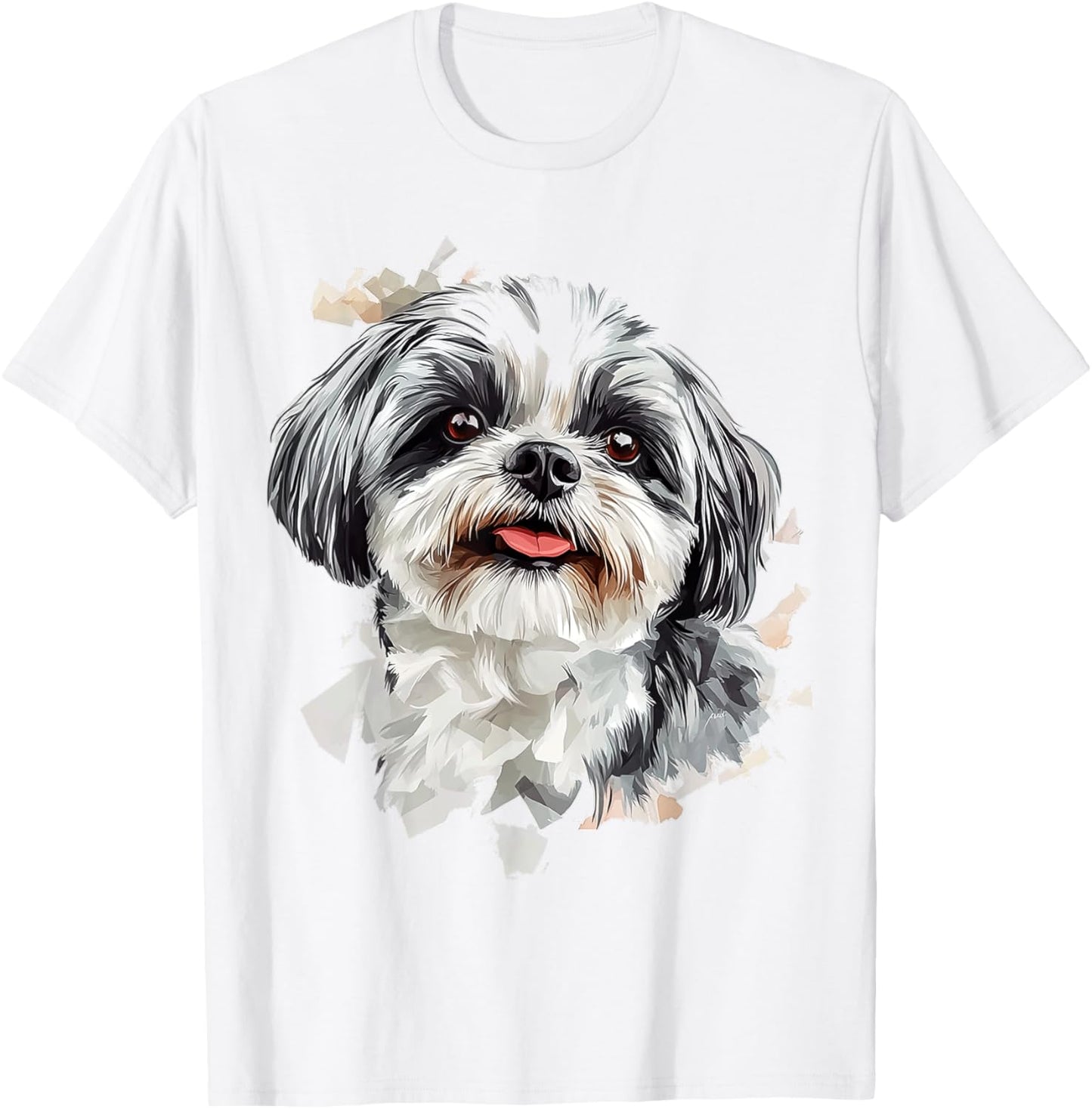 Shih Tzu Dog Motif Pet Illustration Shih Tzu T-Shirt