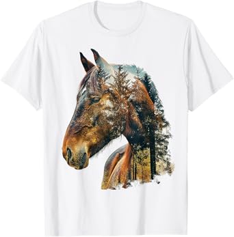 Horse Lover Abstract Art Animal Nature Graphic Horse T-Shirt