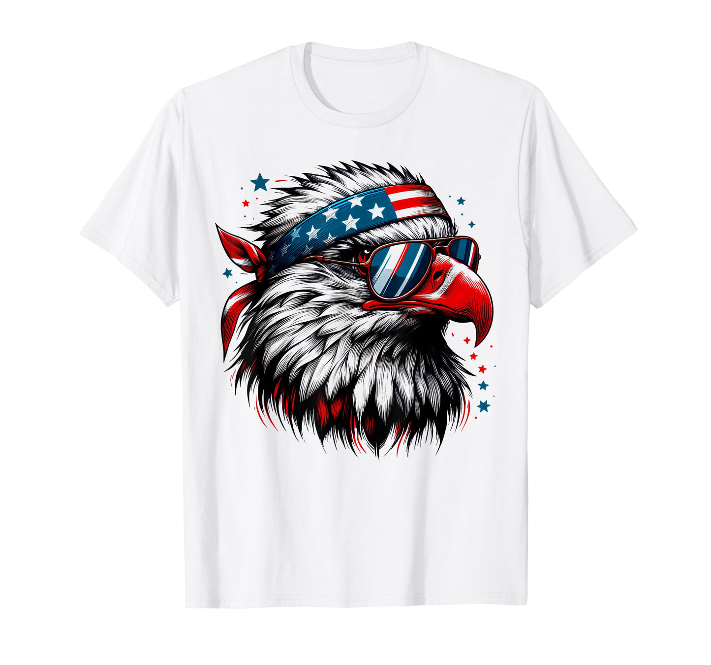 Bald Eagle Patriotic American Sunglasses Flag 4th Of July T-Shirt