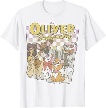 Disney Oliver & Company Checkerboard Poster T-Shirt