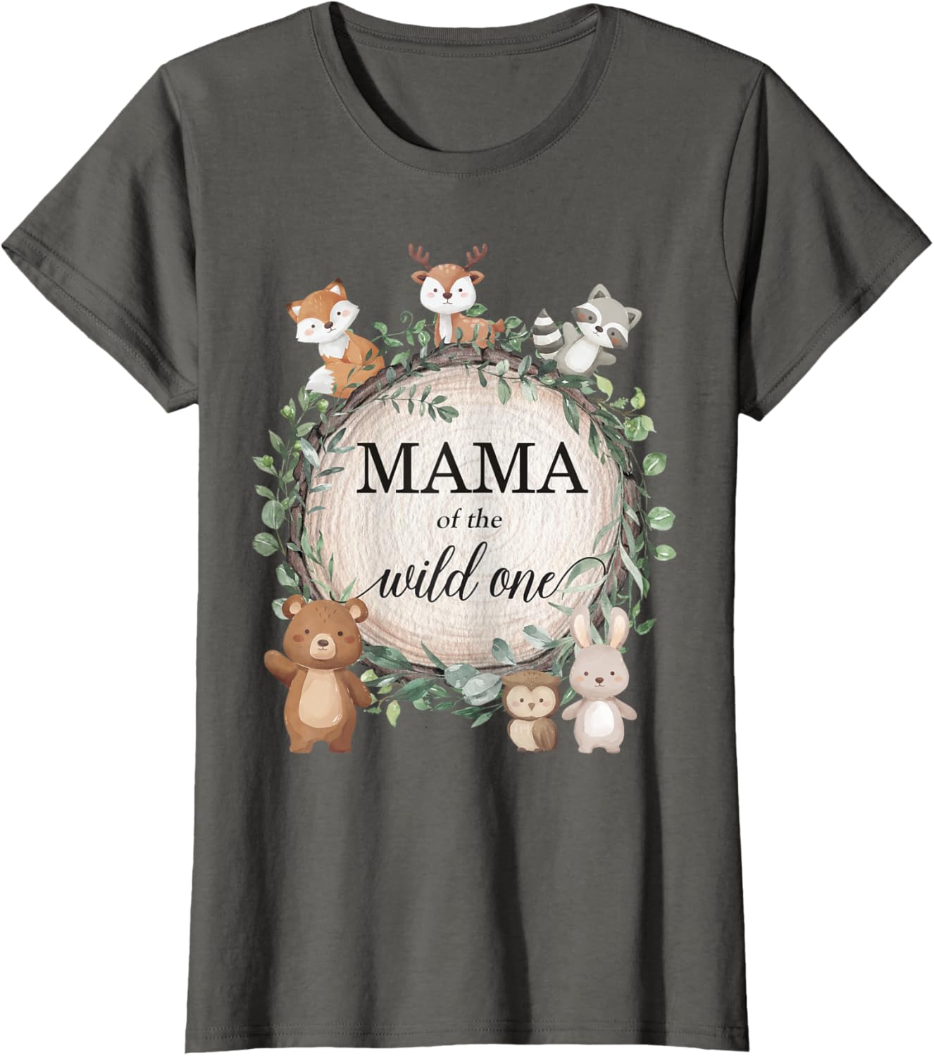 Mama of the Wild One Woodland Forest Animals 1st Birthday T-Shirt