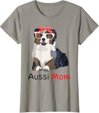 Aussie Mom Dog Bandana Pet Lover Womens Aussie T-Shirt