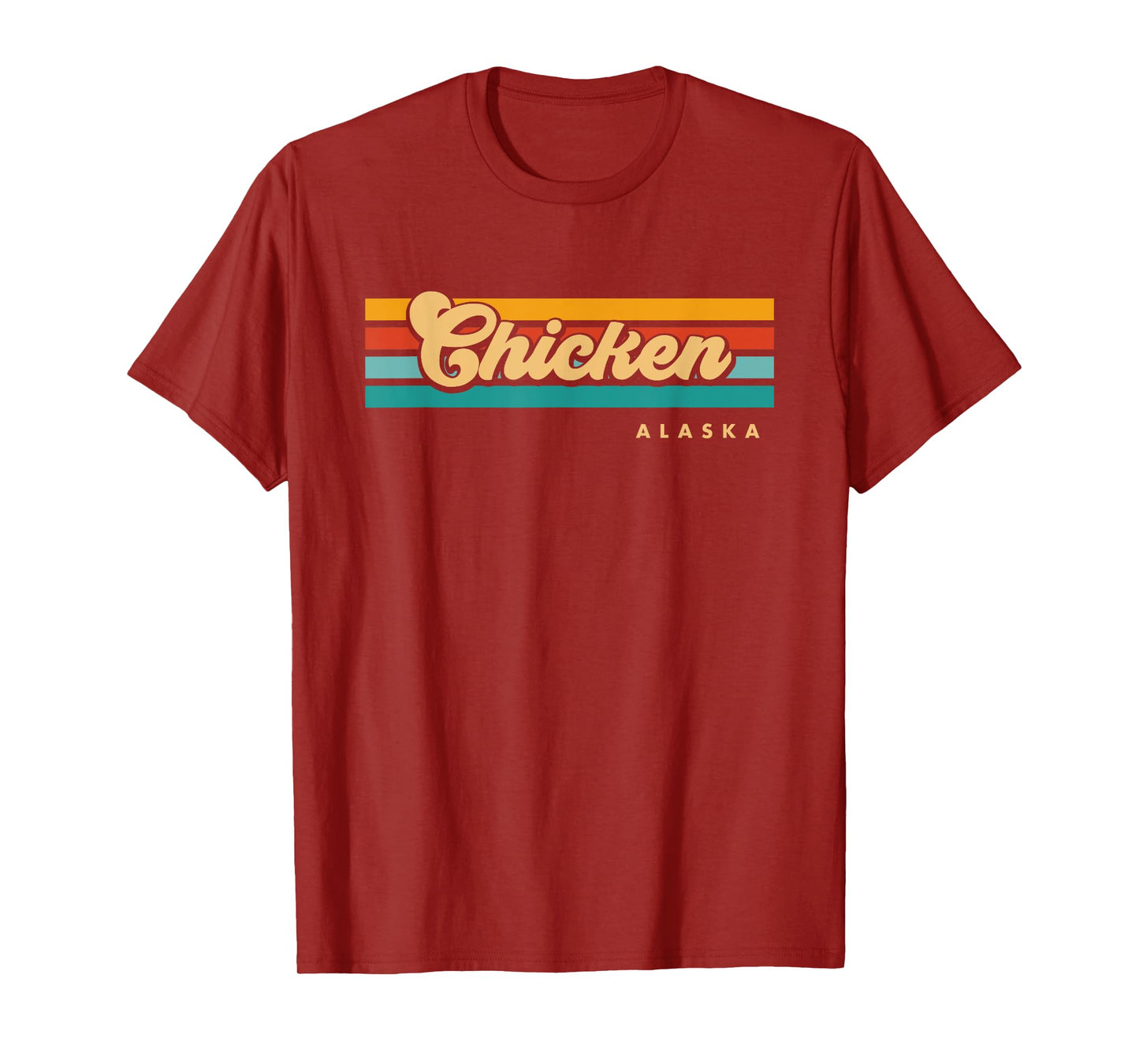 Vintage Sunset Stripes Chicken, Alaska T-Shirt