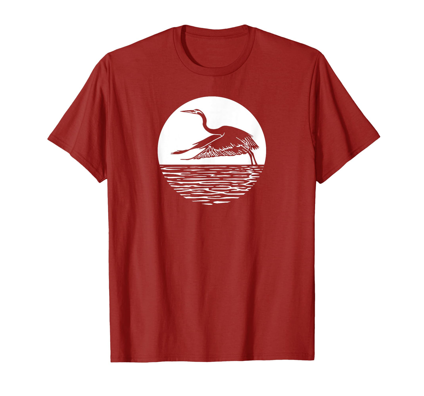 Great Graceful Blue Heron Flying in front of Sun T-Shirt