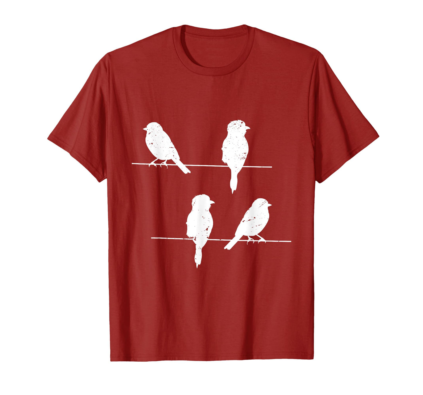 Birds On A Wire Funny and Cute Bird Lover Graphic T-Shirt T-Shirt