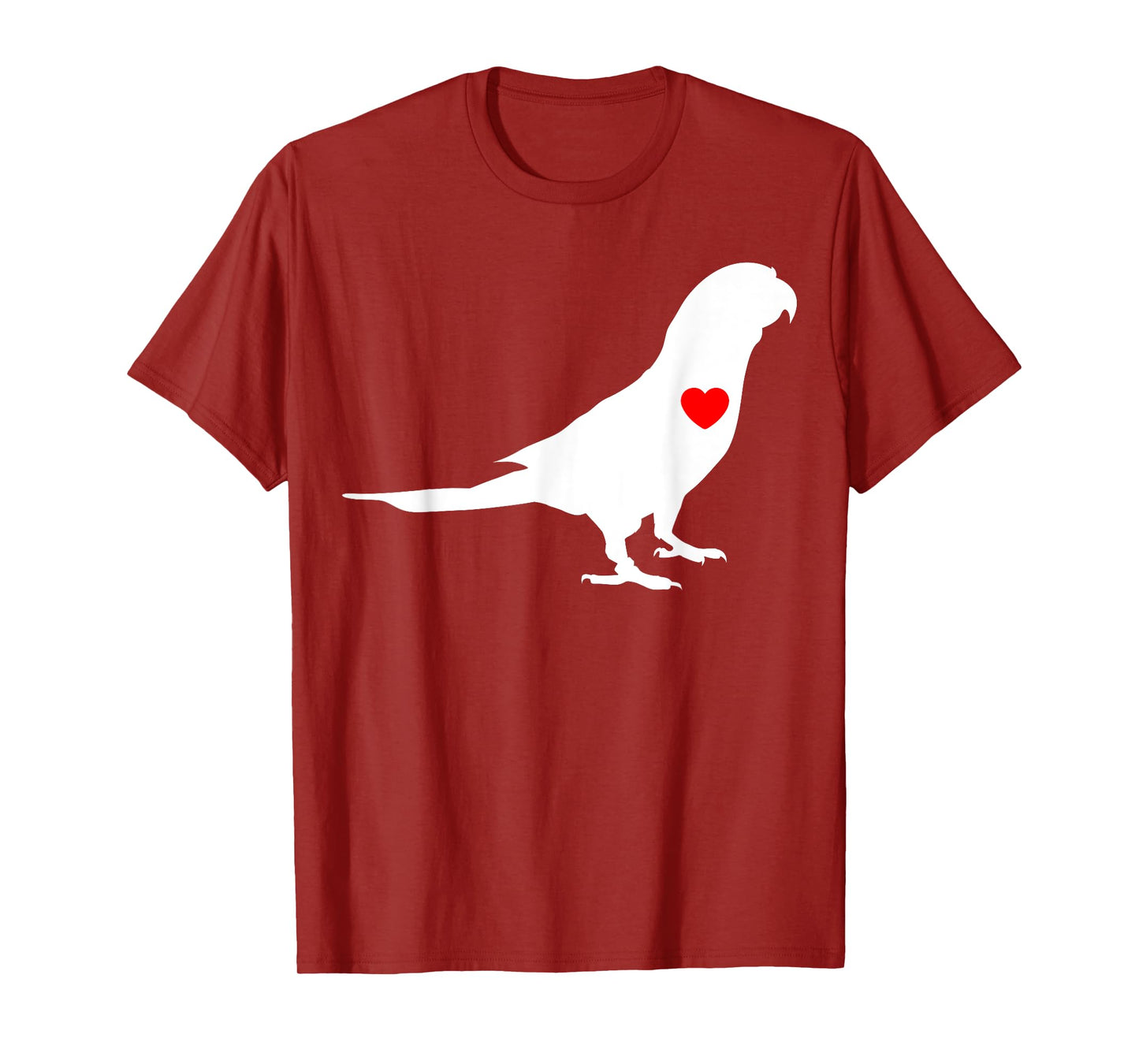 Parrot Heart Parakeet Tiel Quarrion Cockatoo Bird Ringneck T-Shirt