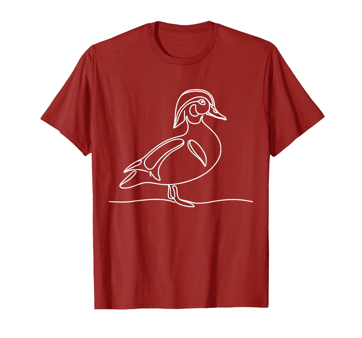 Line Art Bird & Ornithologist Wood Duck T-Shirt