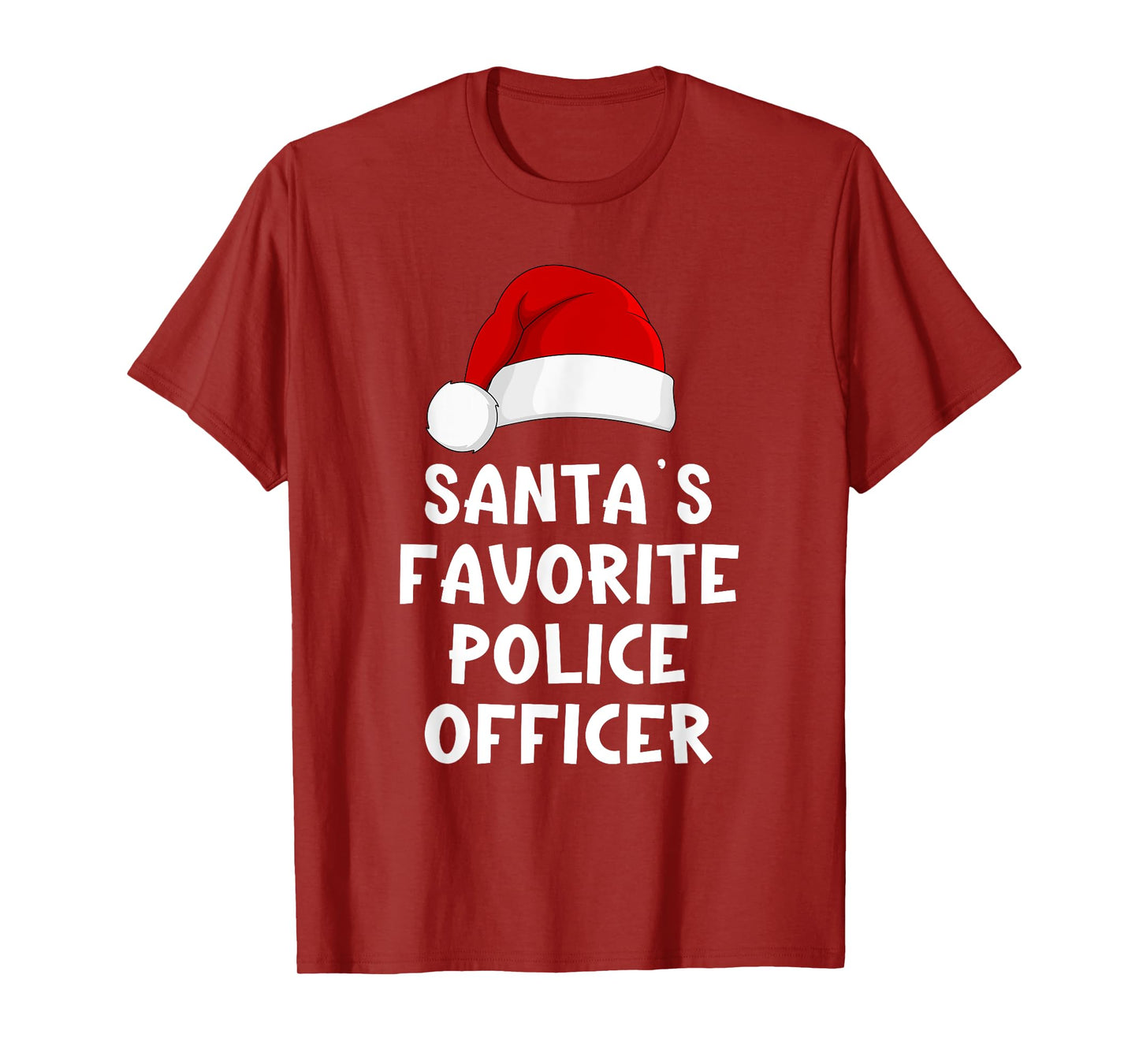 Christmas Santa's Favorite Police Officer Funny Pajama Cop T-Shirt