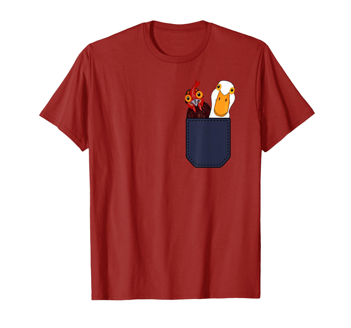 Cute Chicken and Duck in a Pocket. Chicken Farmers Animal T-Shirt