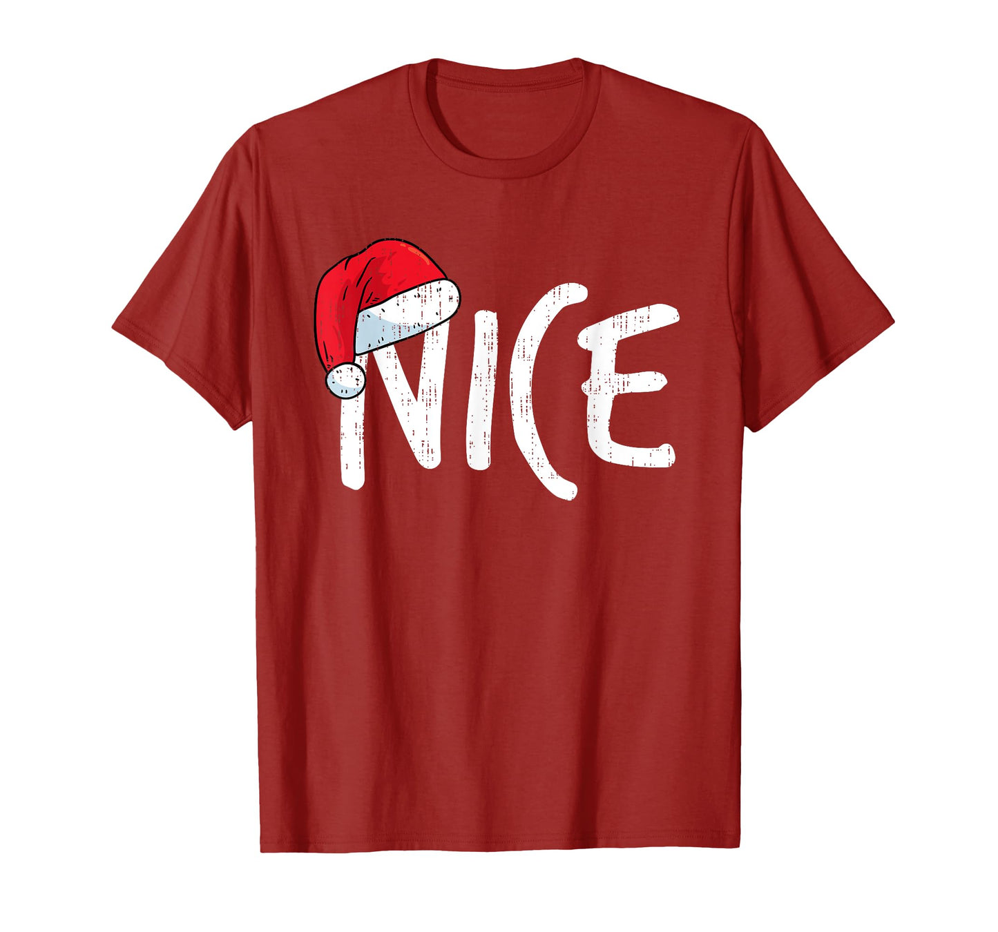 Team Naughty Nice Funny Matching Christmas Couples Costume T-Shirt