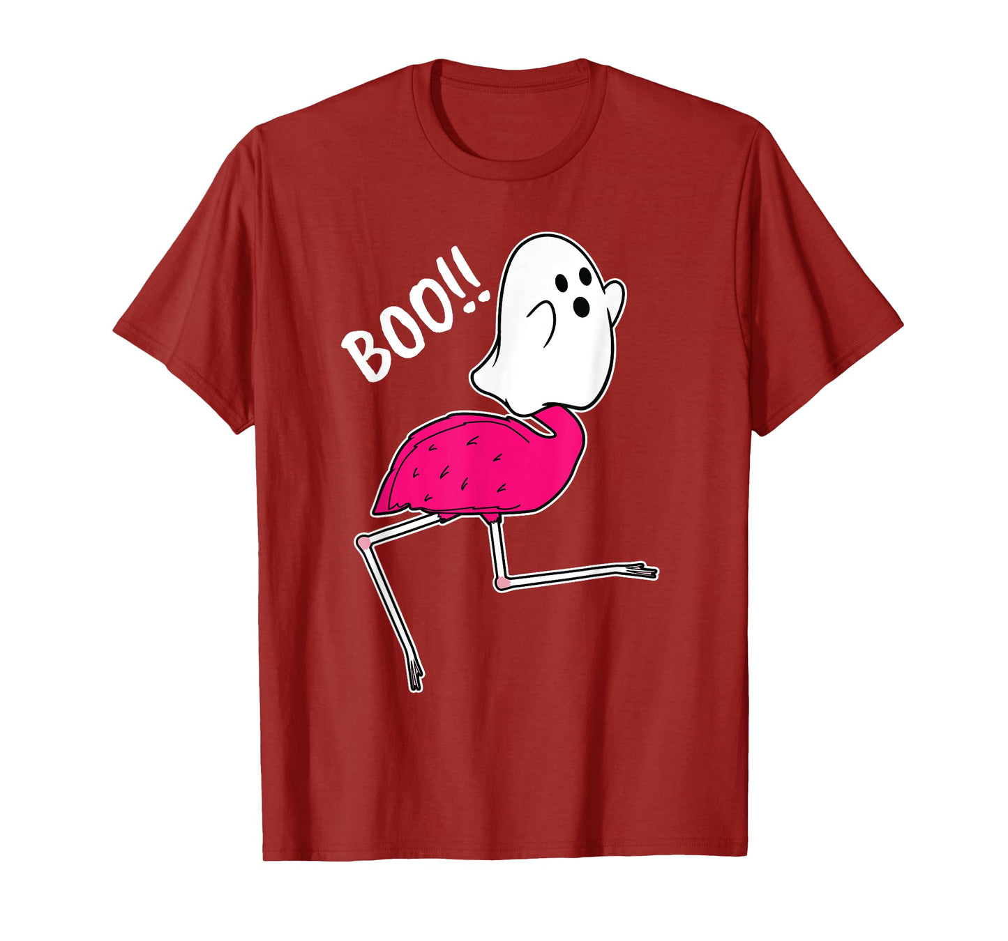 Flamingo Ghost Boo Lazy DIY Halloween Costume Funny Animal T-Shirt