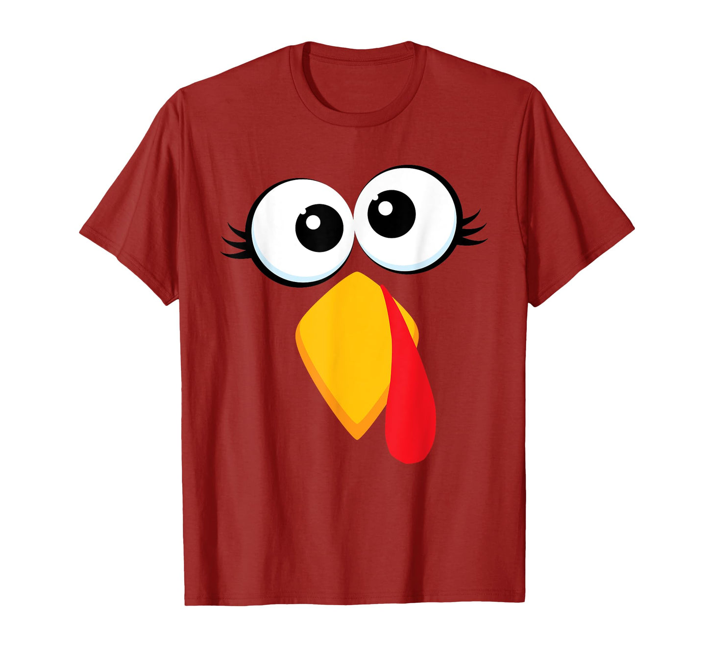 Funny Turkey Face Thanksgiving Cute Boys Girls Chicken Face T-Shirt