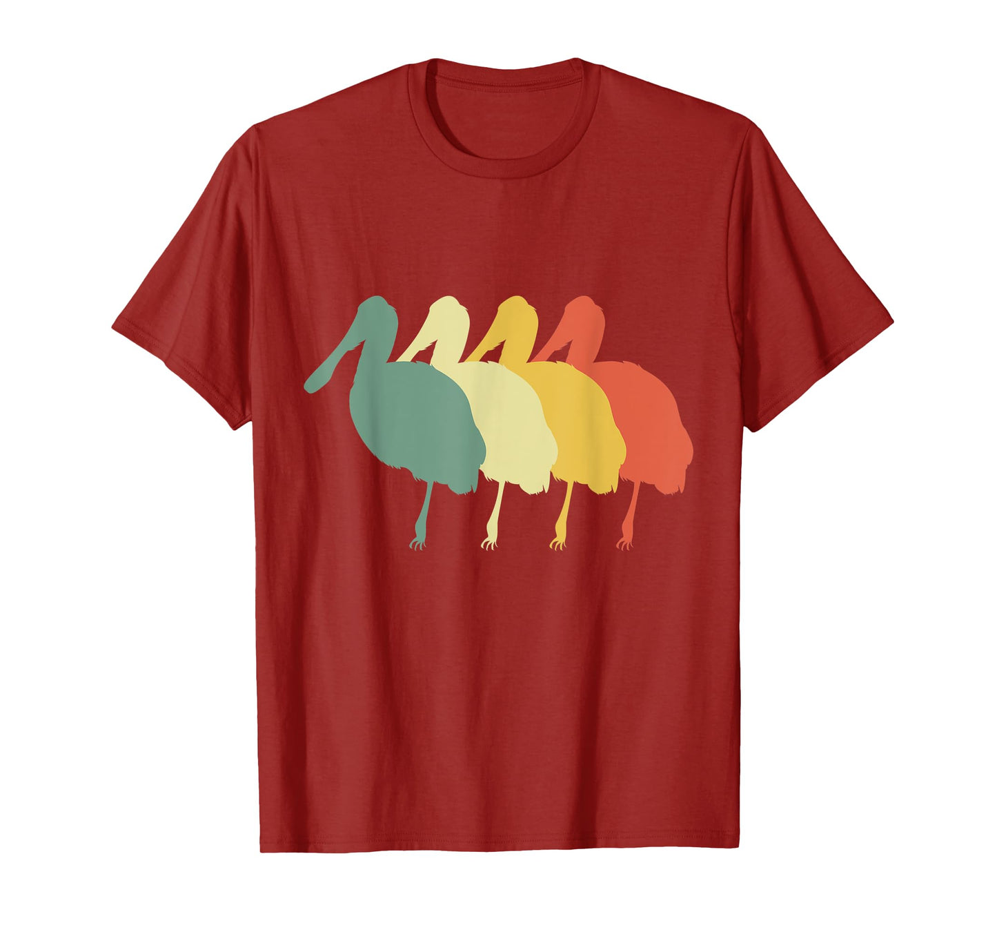 Retro Roseate Bird Vintage Roseate Bird Silhouette Bird T-Shirt