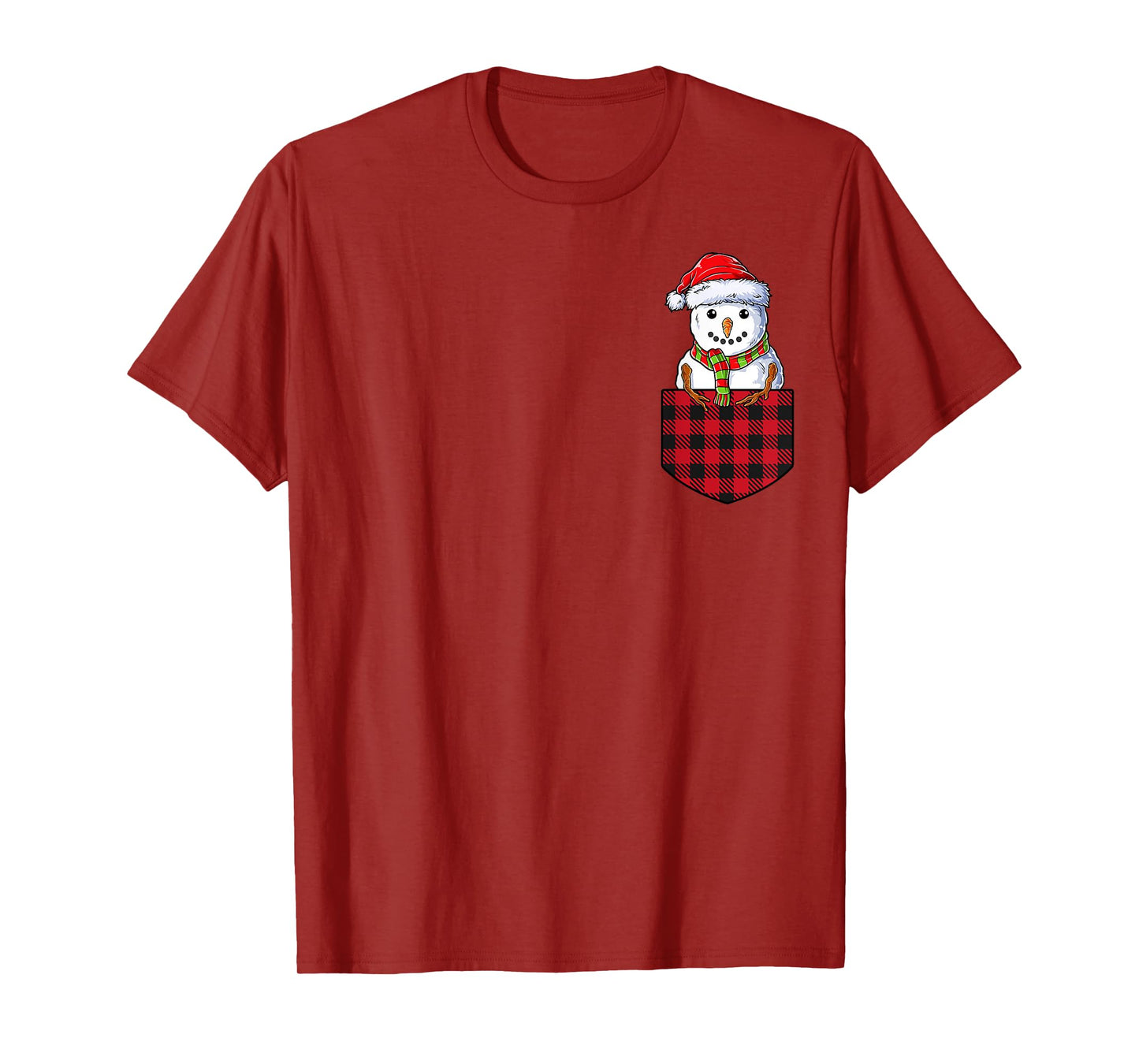Snowman In Pocket Funny Christmas Kids Boys Girls Xmas T-Shirt