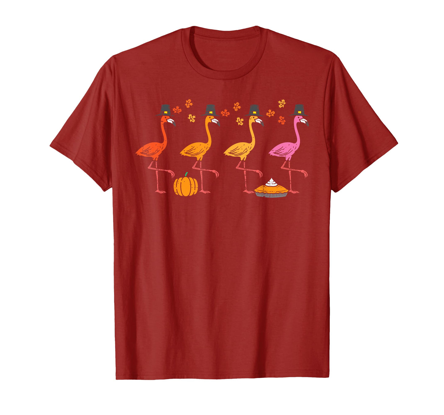 Thanksgiving Flamingos Funny Fall Autumn Bird Men Women Kids T-Shirt