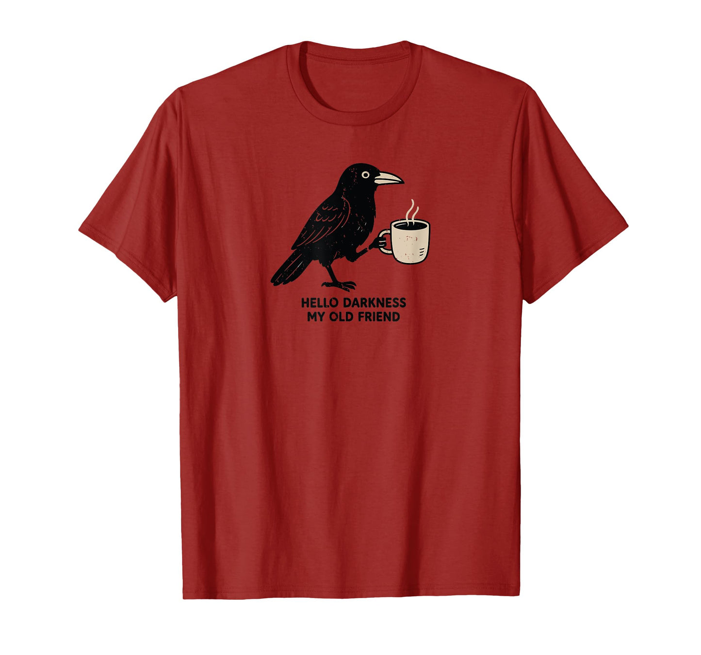 Raven Crow Coffee funny hello darkness T-Shirt