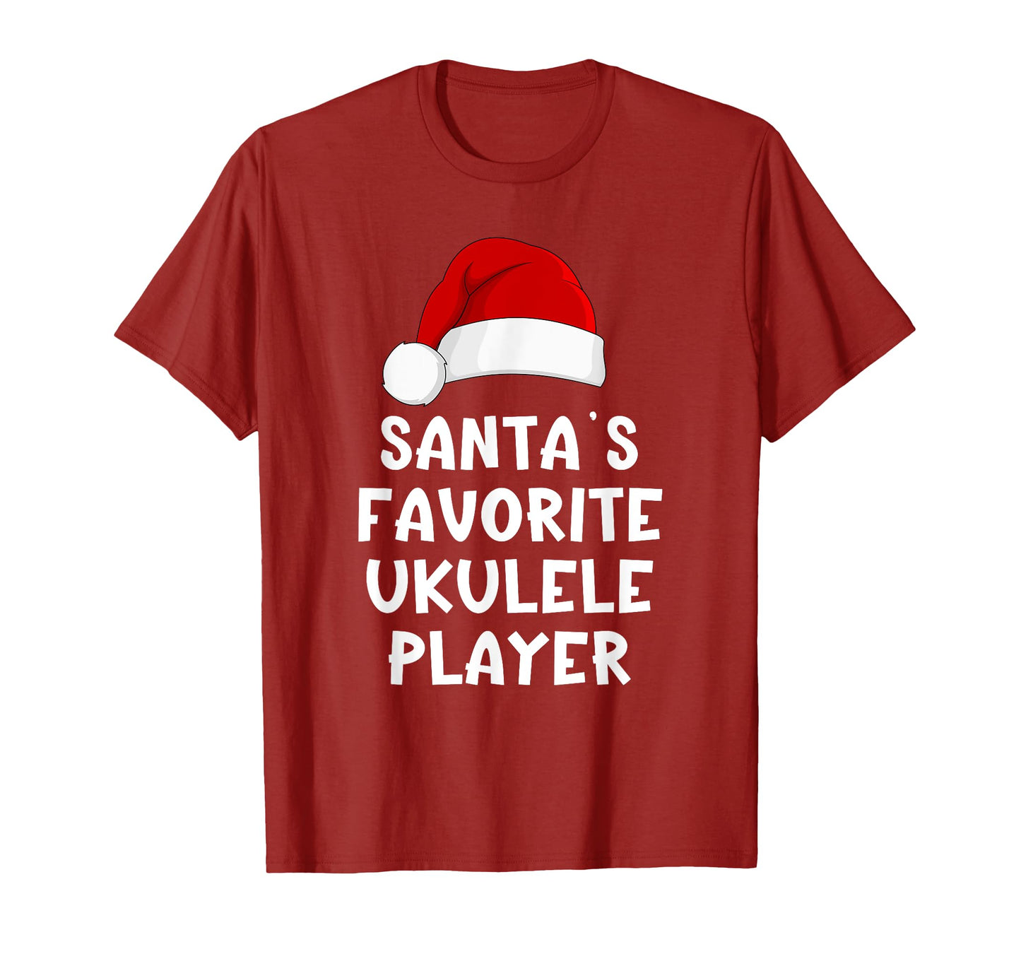 Christmas Santa's Favorite Ukulele Player Funny Xmas Pajama T-Shirt