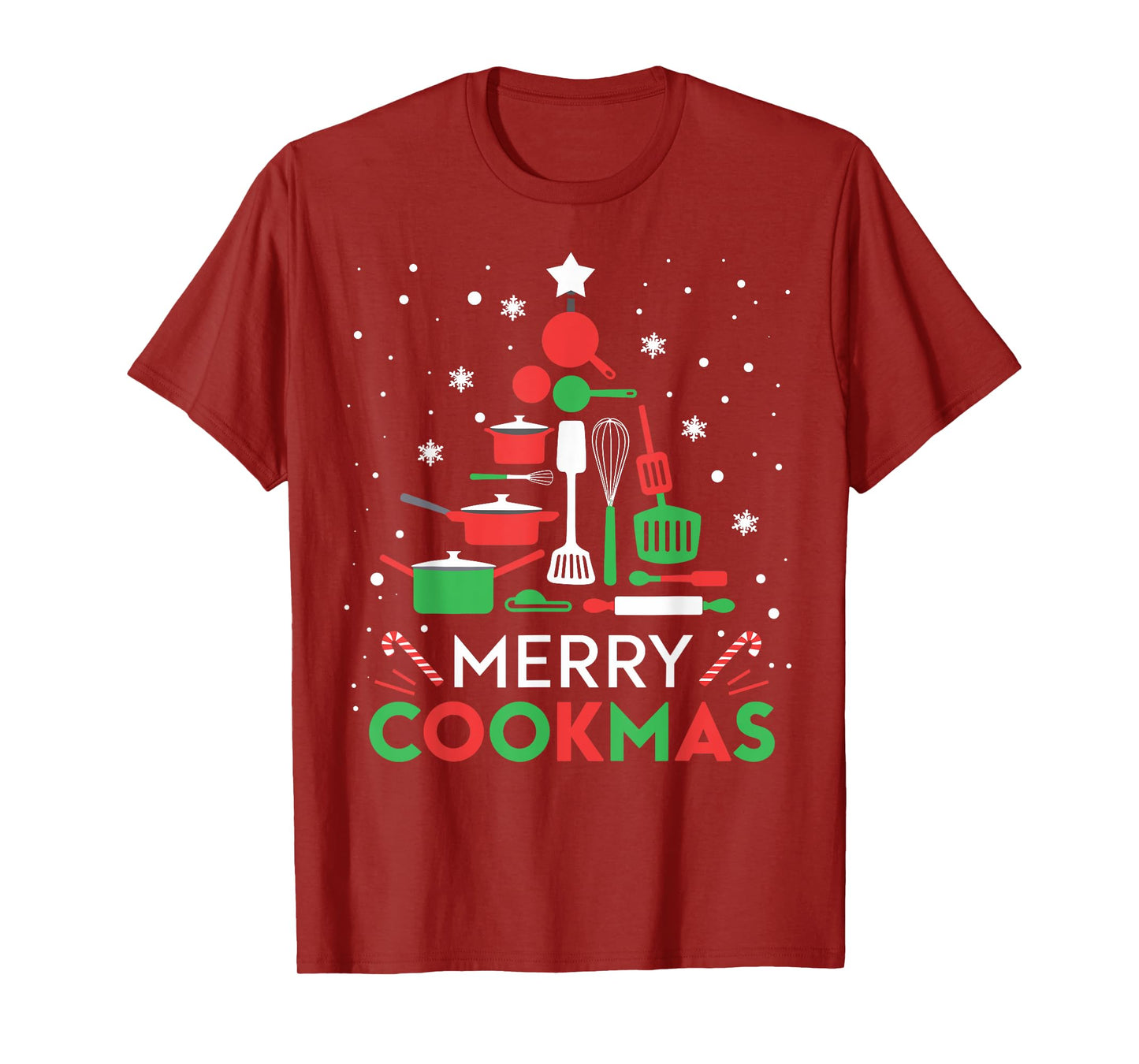 Merry Cookmas Funny Xmas Chef Cooking Christmas Tree T-Shirt
