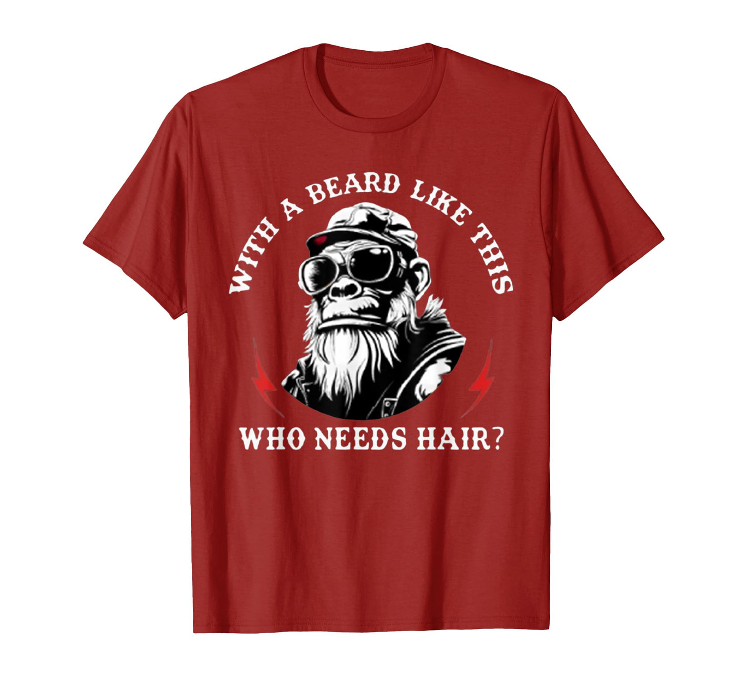 With A Beard Like This Who Needs Hair Funny Monkey T-Shirt
