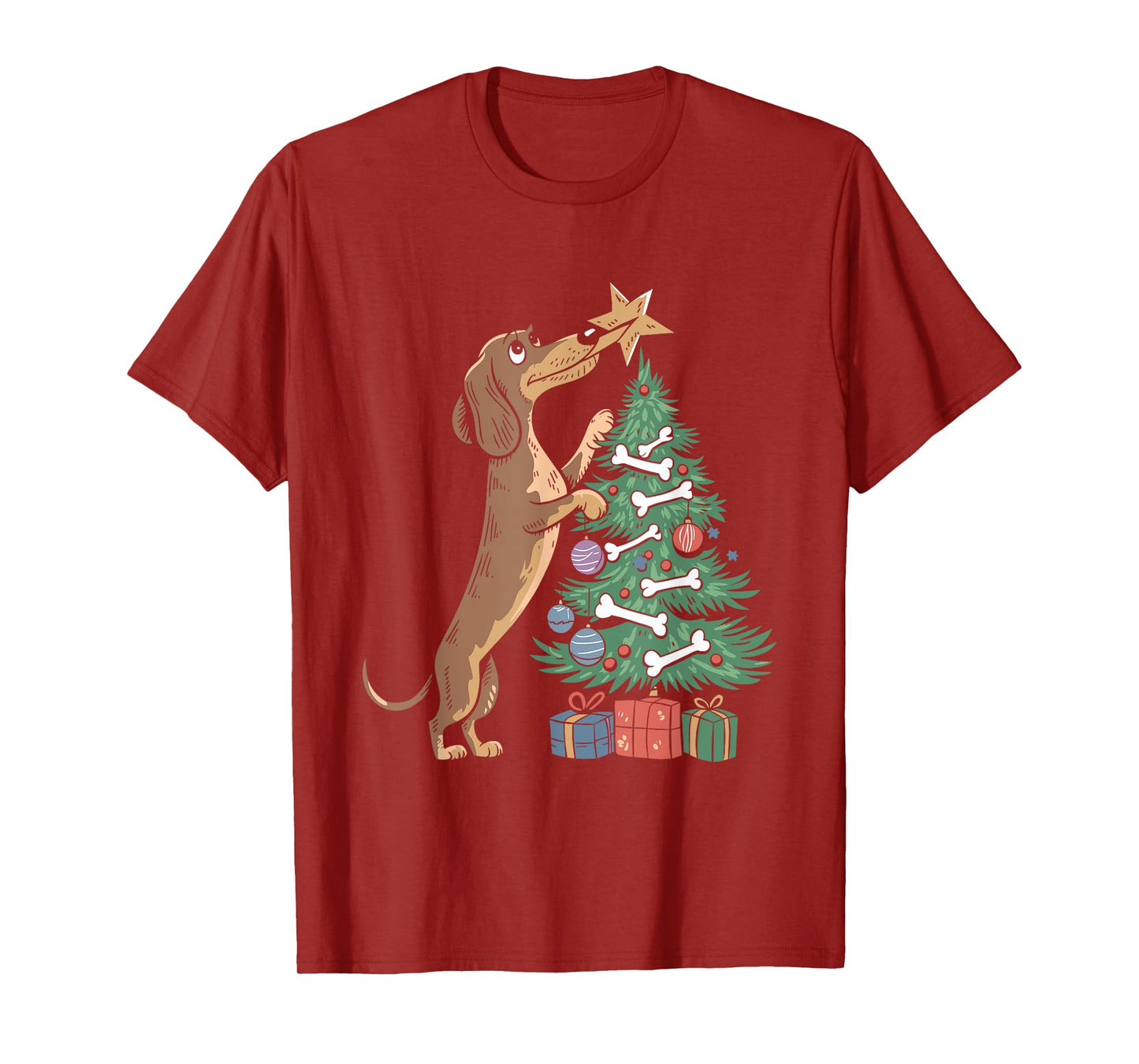 Dachshund Dog Christmas Tree Puppy Lover X-mas Holiday T-Shirt