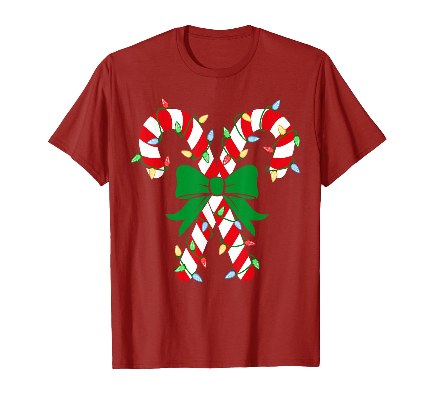 Candy Cane Crew Christmas Lights Family Matching Pajamas T-Shirt
