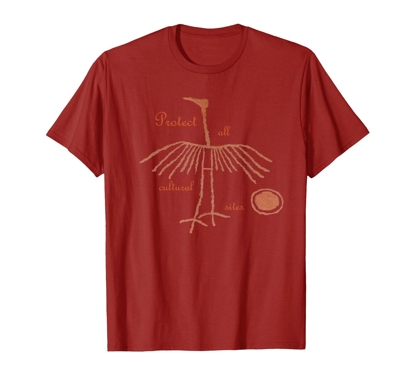Crane Petroglyph. Protect all cultural sites. T-Shirt