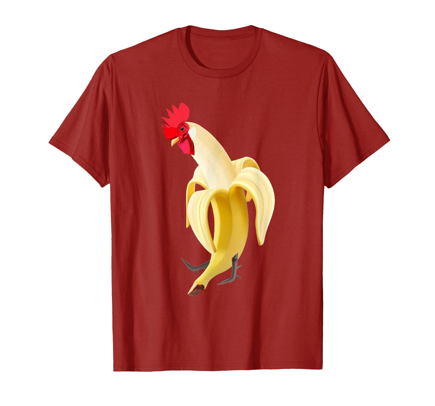 Funny Rooster Cockerel Chicken In Banana T-Shirt