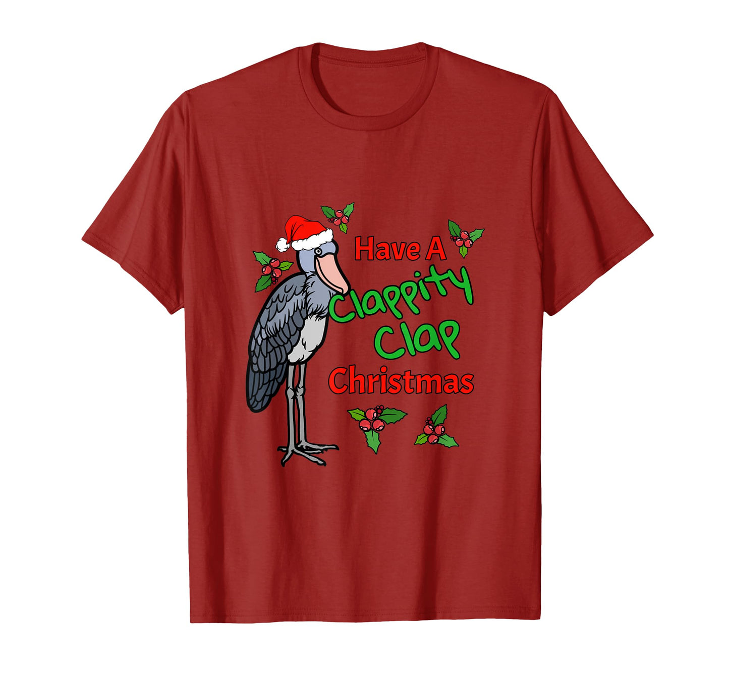 Shoebill Stork Funny Christmas Bird Animals Holiday Design T-Shirt