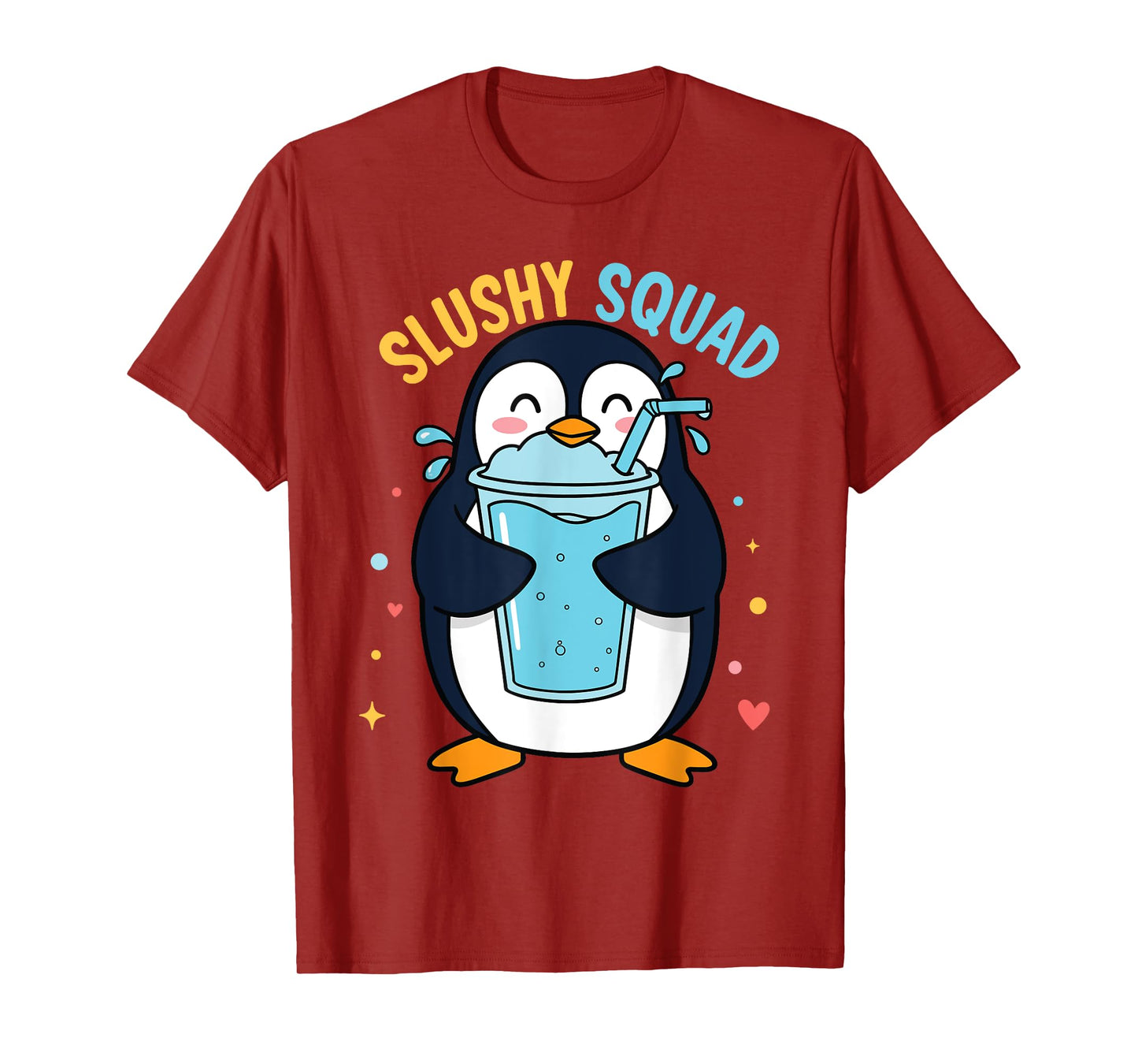 Teens Crewneck Drink Ice Slurpee Slushy Squad Kids Fun T-Shirt