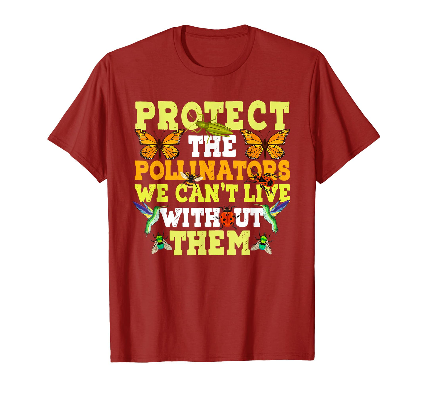 Protect the Pollinators Butterfly Bat Bees Moth Hummingbirds T-Shirt