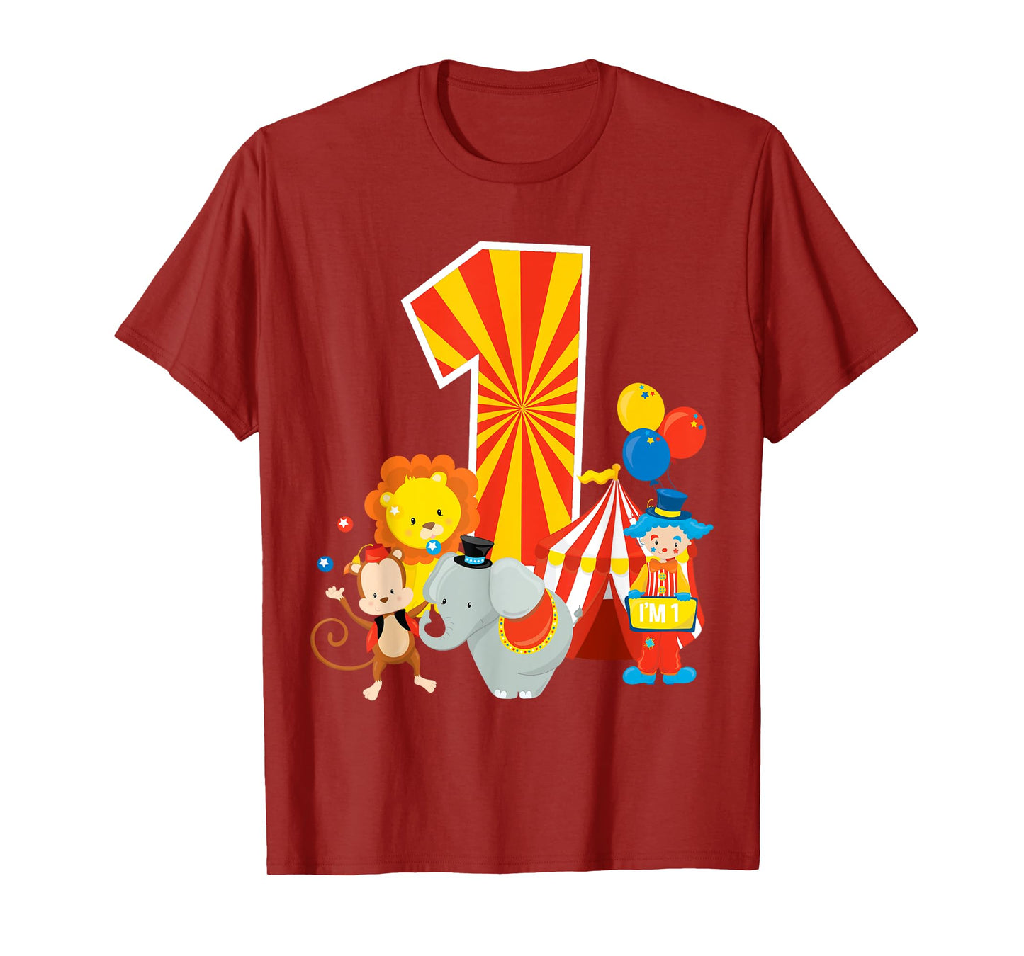 1st Birthday Shirt Boys Girls Circus Theme Birthday Party T-Shirt