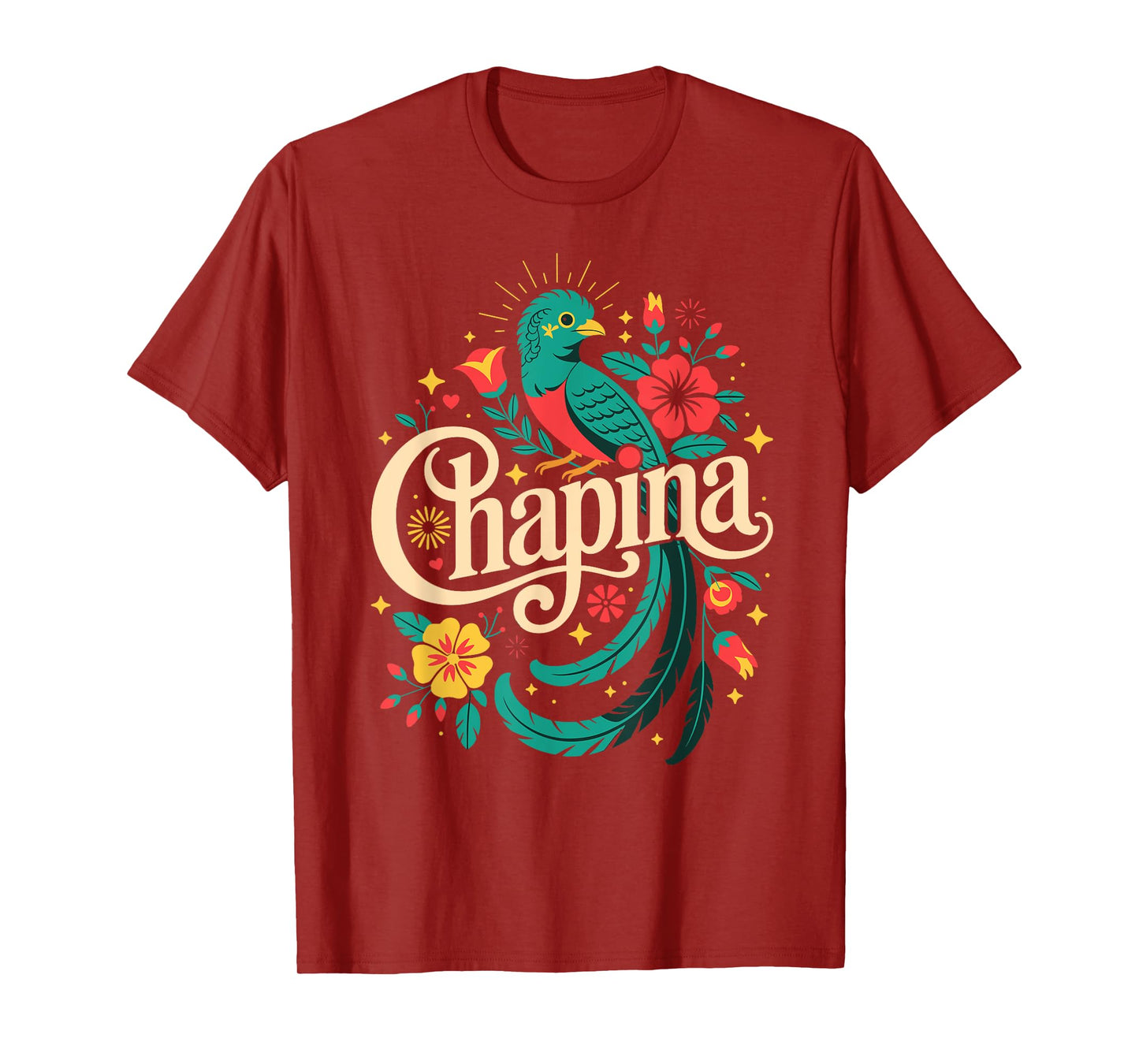Chapina Guatemalan Pride Design with Quetzal Bird T-Shirt