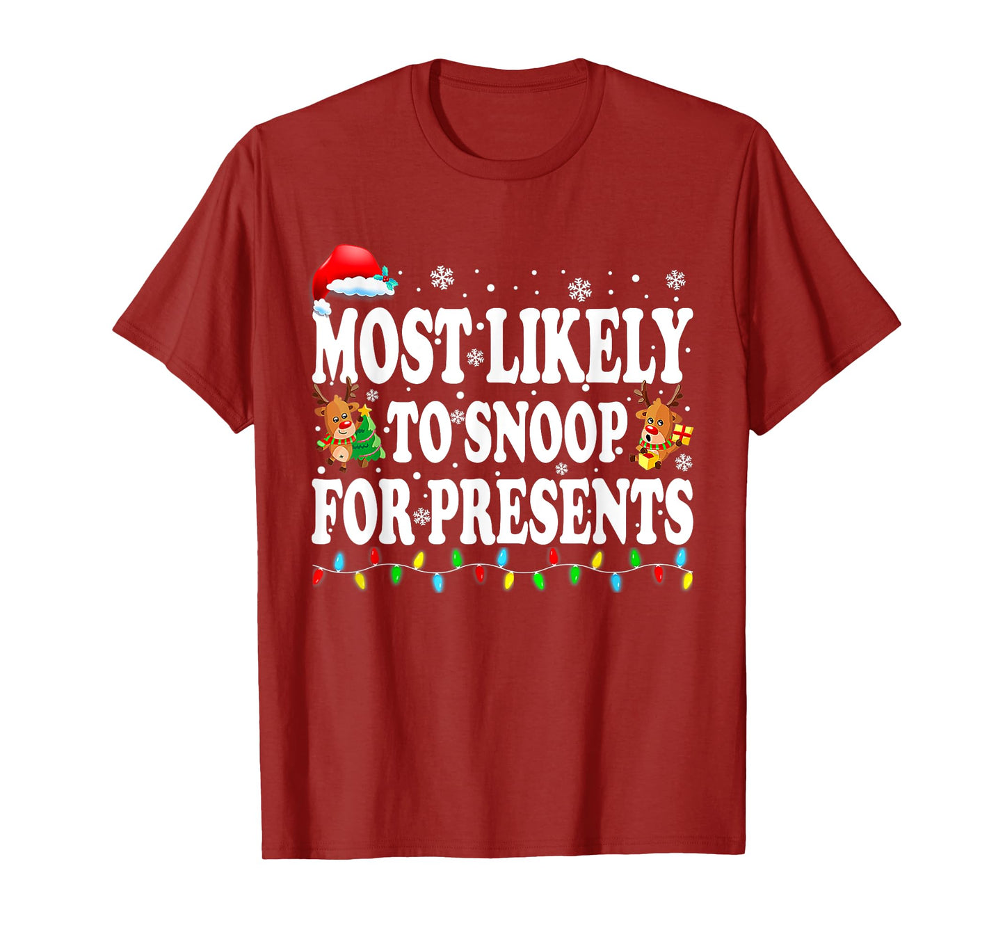 Most Likely To Snoop For Presents Family Christmas Pajamas T-Shirt