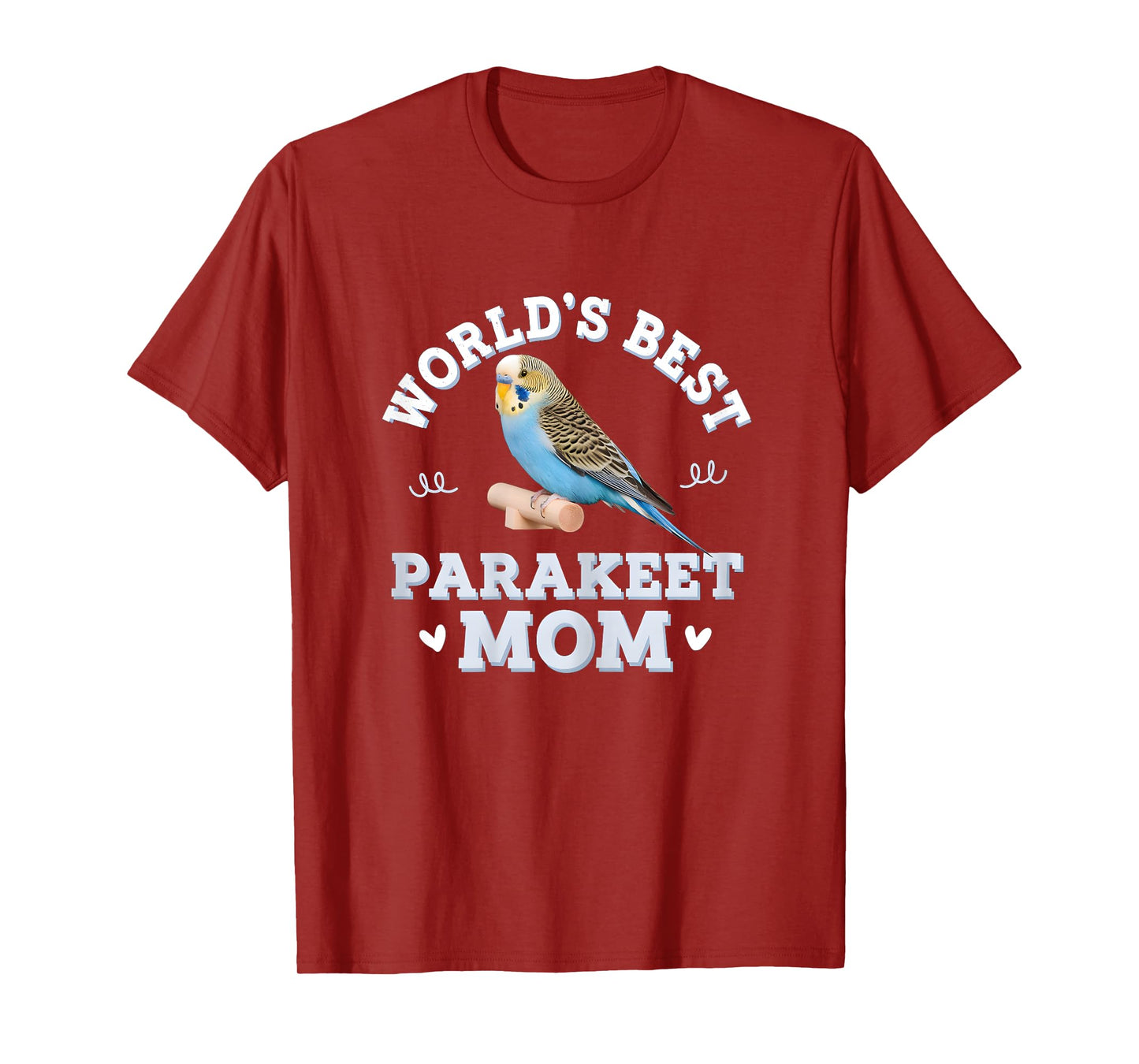 Womens Blue Parakeet Mom World's Best Funny Budgie Mother's Day T-Shirt