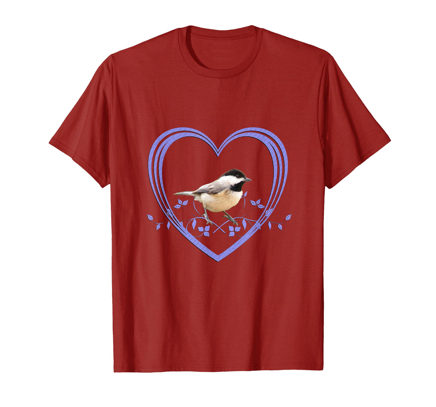 Pretty Chickadee In Heart T-Shirt