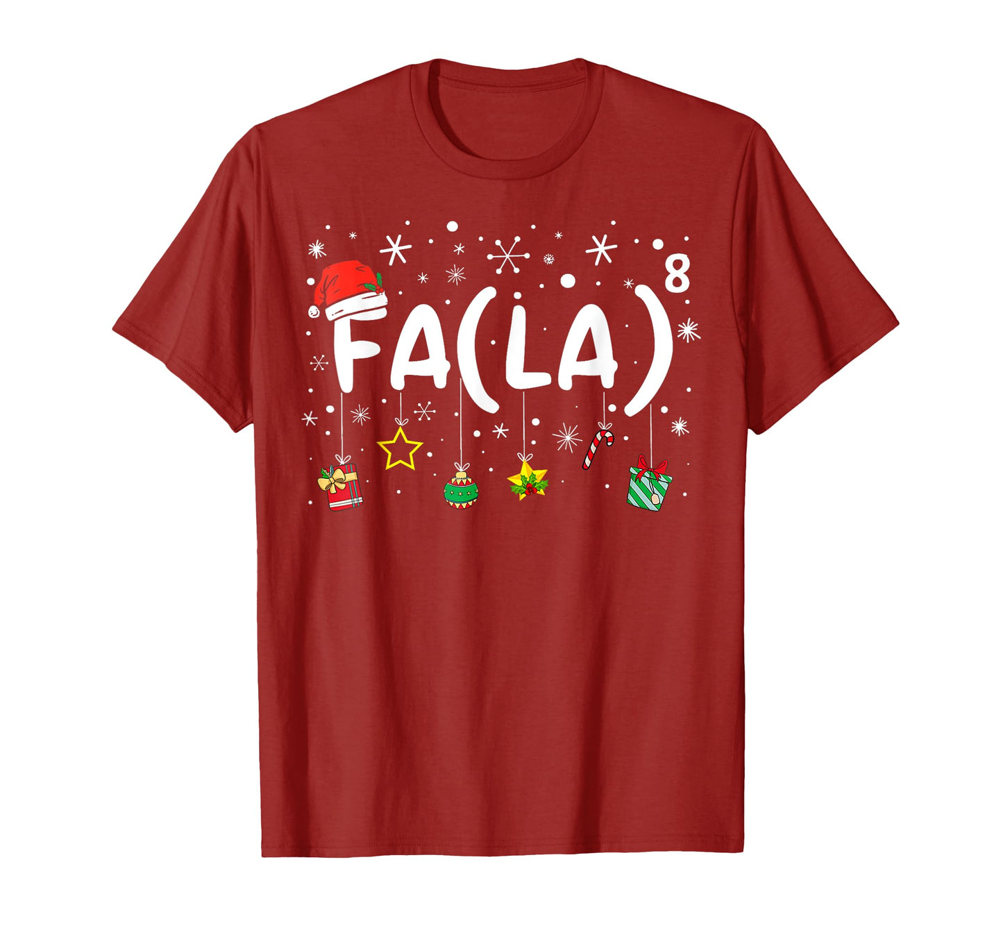 FA (LA)8 Funny Christmas Santa Fa La Math Teacher T-Shirt
