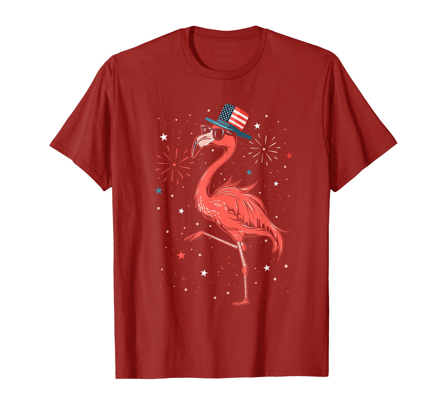 Patriotic American Flamingo Dancing USA Flag 4th Of July T-Shirt