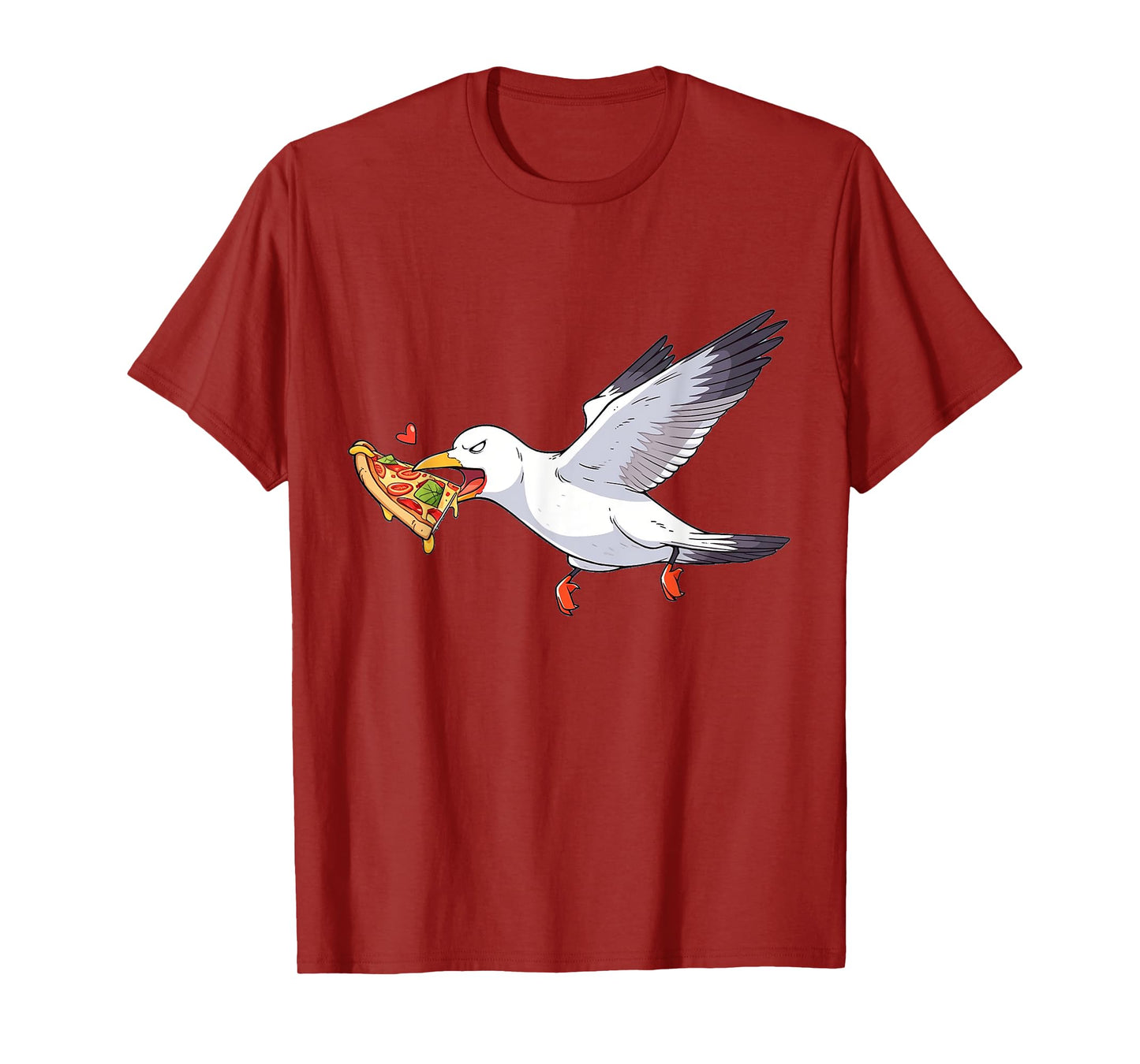 Cranky Seagull Funny Shirt Beach Birds Stealing Pizza Summer T-Shirt
