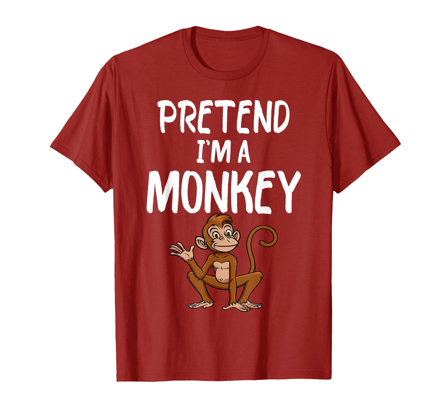 Pretend I'm A Monkey Tee Funny Lazy Halloween Costume party T-Shirt