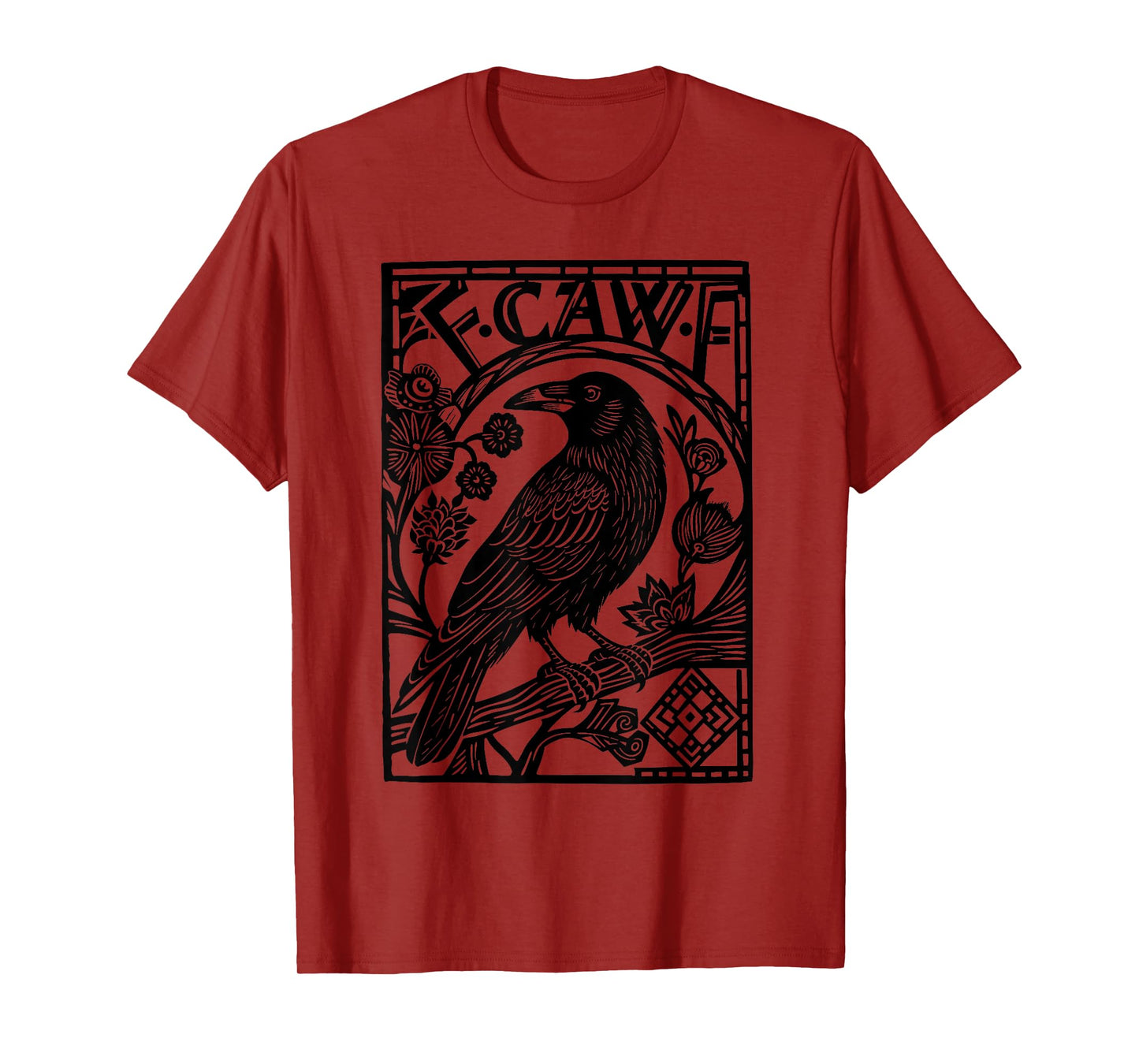 Retro F-Caw-F Black Crow Funny Black Bird Saying Meme Dark T-Shirt