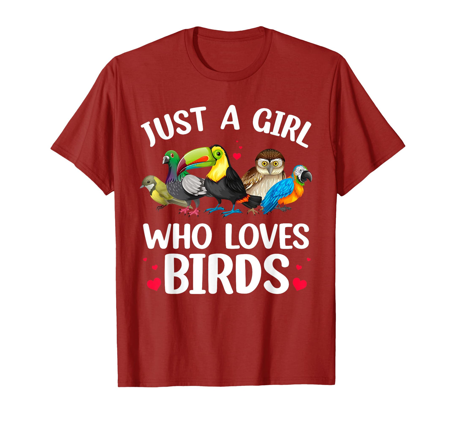 Funny Bird Lover Art For Girls Women Kids Bird Animal Lovers T-Shirt