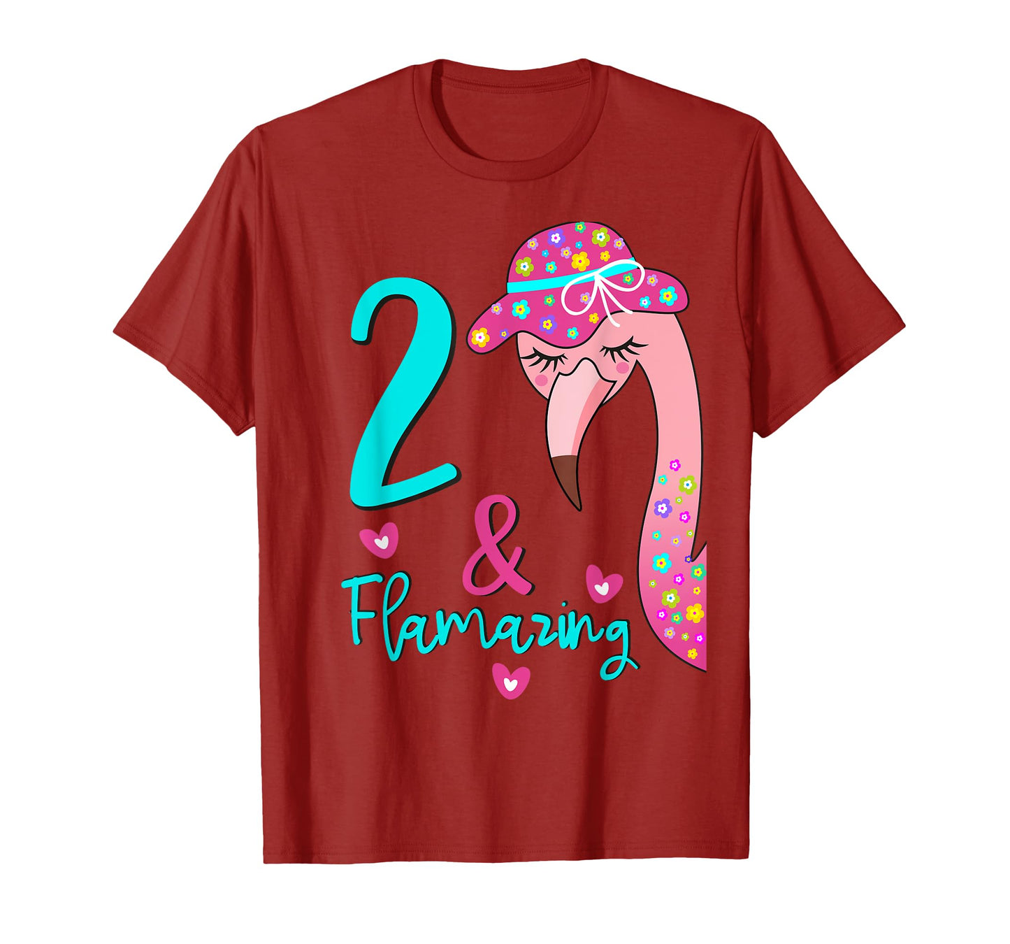 Flamingo 2nd Birthday Gift for Two Year Old Toddler/Kids T-Shirt