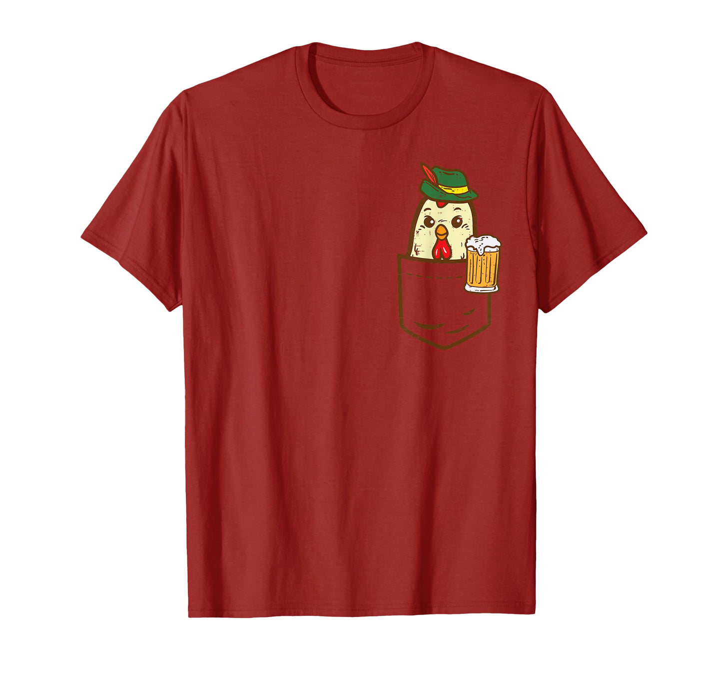 Pocket Chicken Oktoberfest Bavarian Farmer German Men Women T-Shirt