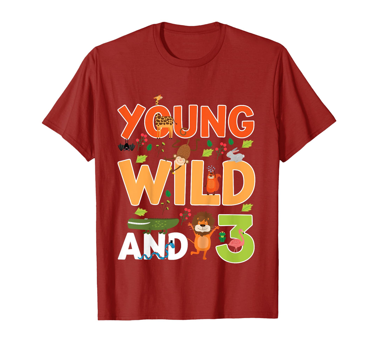 Kids 3 year old wild zoo theme birthday animals safari jungle boy T-Shirt