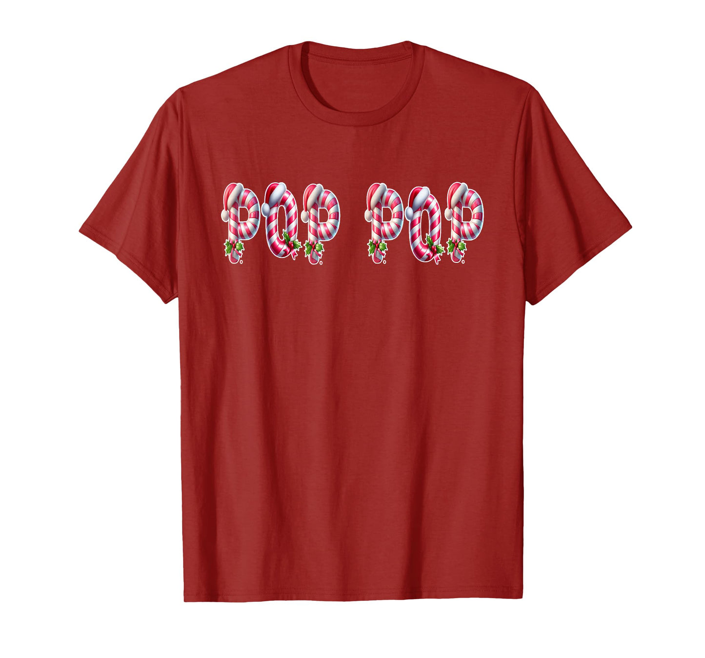 Candy Cane Christmas Grandpa Pop Pop Xmas Party T-Shirt