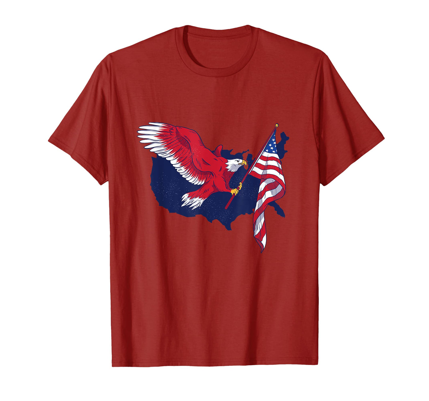American Bald Eagle with Flag USA 4th of July Patriotic T-Shirt