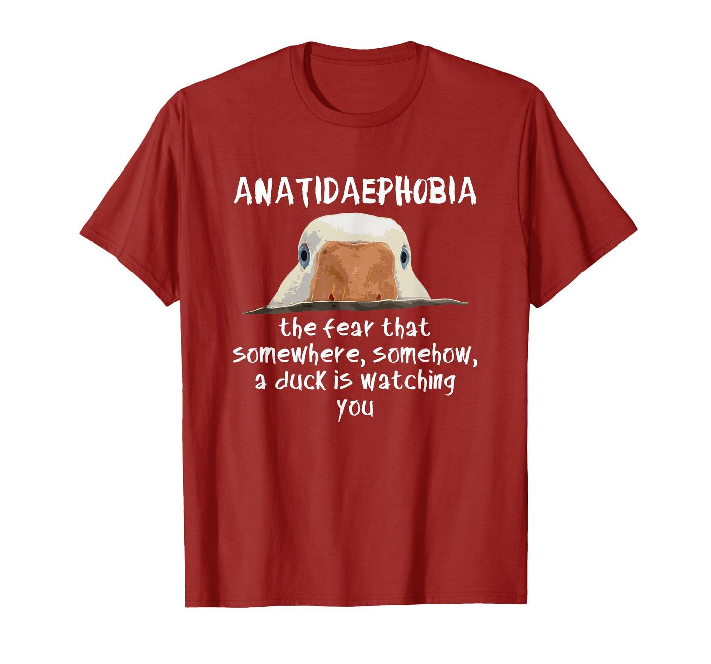 Swanky Bazaar Funny Duck Print Bird Quack Hunter Phobia Anatidaephobia T-Shirt