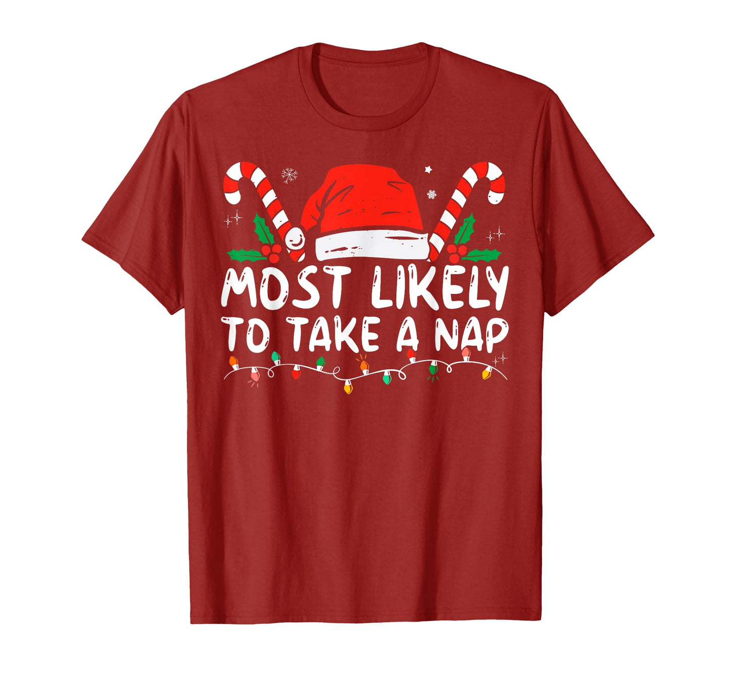 Most Likely To Take A Nap Family Matching Christmas Funny T-Shirt